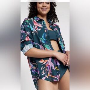 CALIA by Carrie Underwood Floral Blouse - Green and Pink